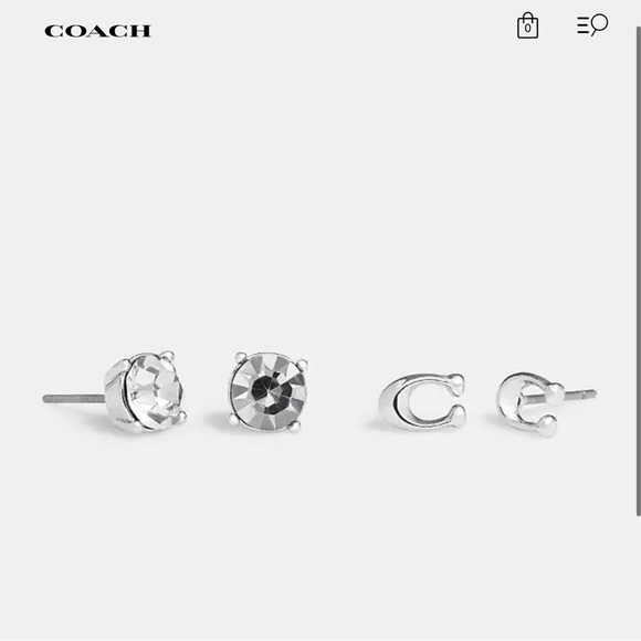 NWT Coach Signature and Stone Stud Earrings  Set - Picture 5 of 5
